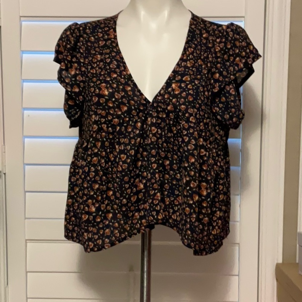 SHEIN Black Floral Blouse